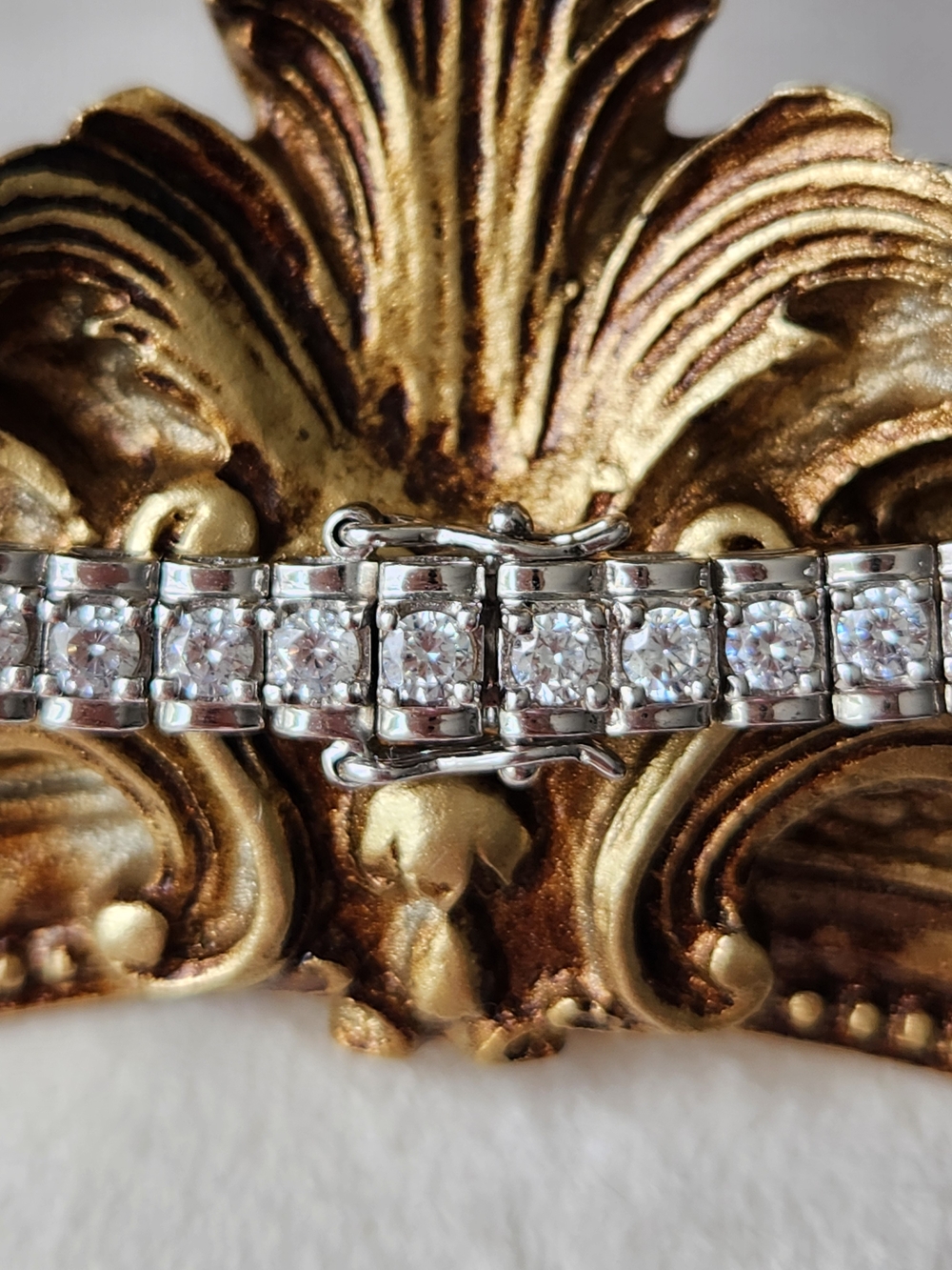 Artisan Vintage 925 Sterling Silver CZ Tennis Bracelet Simulated Diamond Size 7 - Picture 4 of 10